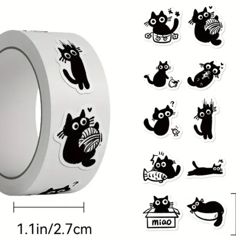 100 Black Cat Stickers - Picture 7 of 7